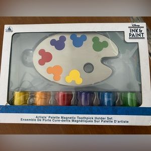 DISNEY STORE Ink & Paint Artists Palette Magnetic Toothpick Holder Set